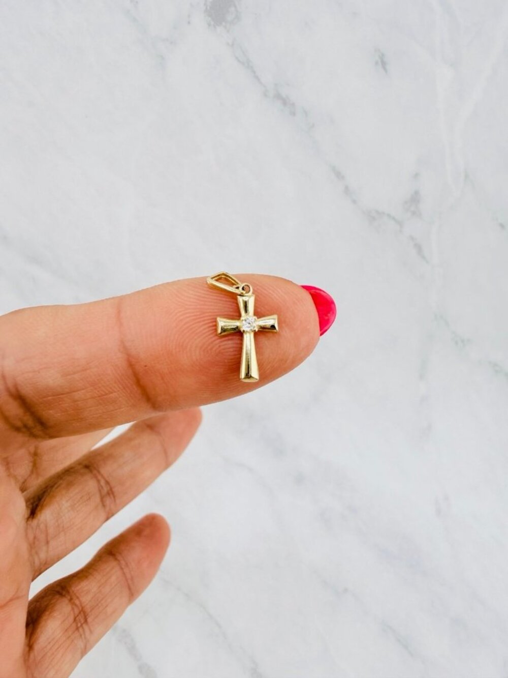 Real 10K Gold Cross Pendant tiny pendant charm